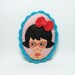 Red bow girl felt brooch
