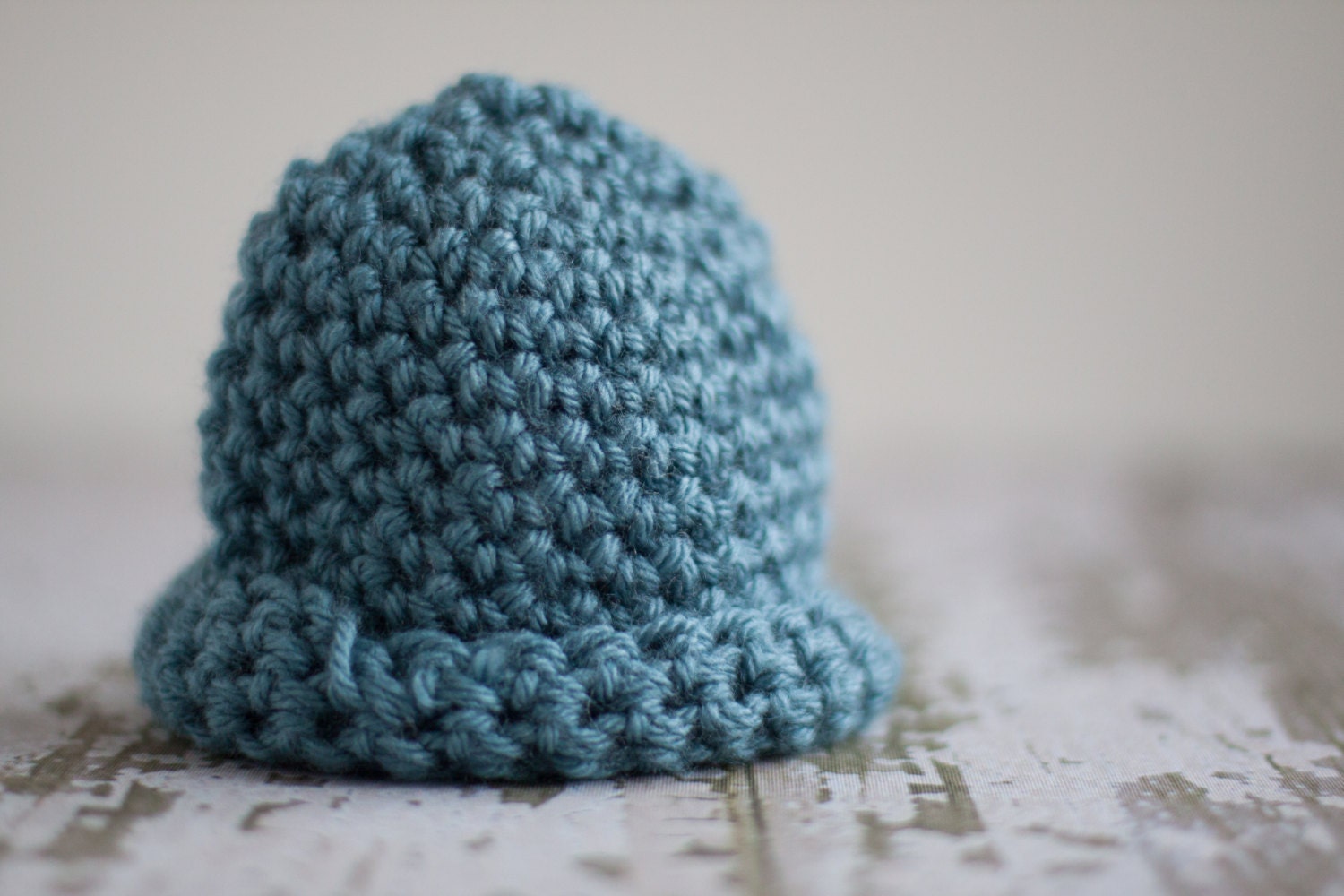 Blue newborn hat for photo prop