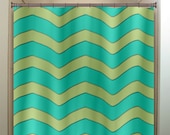 large chartreuse aqua chevron shower curtain bathroom decor fabric kids bath white black custom duvet cover rug mat window