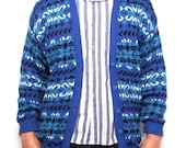 NORDIC thick knit FAIR ISLE button up cardigan