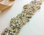 Crystal Bridal Headpiece- Vintage Wedding- Swarovski Crystal Bridal Bandeau- One-of-a-Kind Hand-Beaded -Vintage Glamour
