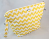 Diaper Clutch "Stow It All" Yellow Chevron