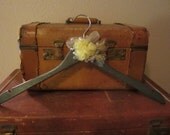 one of a kind embellished GREY and YELLOW wedding dress hanger add a wire word for no charge