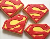Superman cookies Birthday Party Boy Party Favors- 1 dozen Super Hero Il_170x135