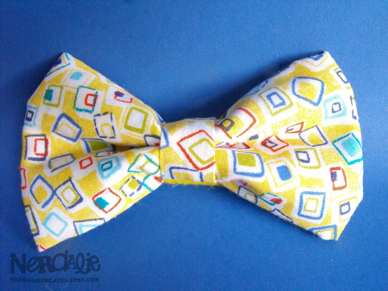 Colorful Retro Squares Hair Bow - Ready to Ship