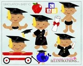 Graduation Baby V2 Cute Digital Clipart for Invitations, Card Design, Scrapbooking, and Web Design, Graduation Clipart Il_170x135