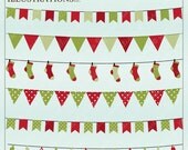 Christmas Bunting Cute Digital Clipart for Card Design, Scrapbooking, and Web Design Il_170x135