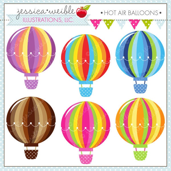 Hot Air Balloons Cute Digital Clipart for Card Design, Scrapbooking, and Web Design, Hot Air Balloons Clipart Il_170x135