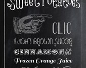 Custom Recipe Typography - Sweet Potatoes