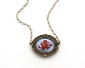 Mr. Octopus- hand embroidered necklace, under the sea, ocean life, octopus
