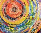 Custom Maps Collage on Bamboo Panel 12" x 12" - Paris, London, Chicago, Moscow - YOUR PICK