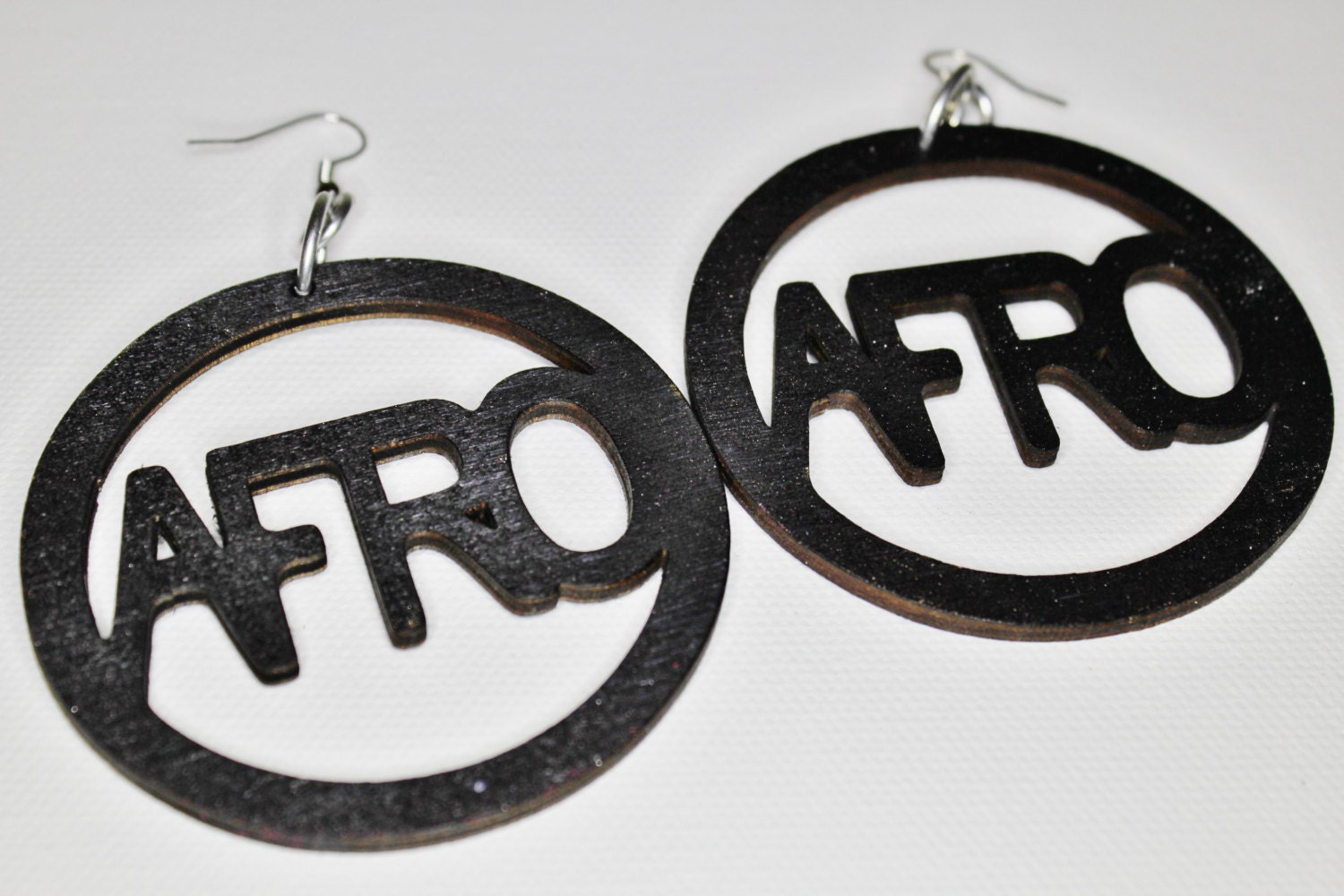 AFRO DISC EARRINGS - Black