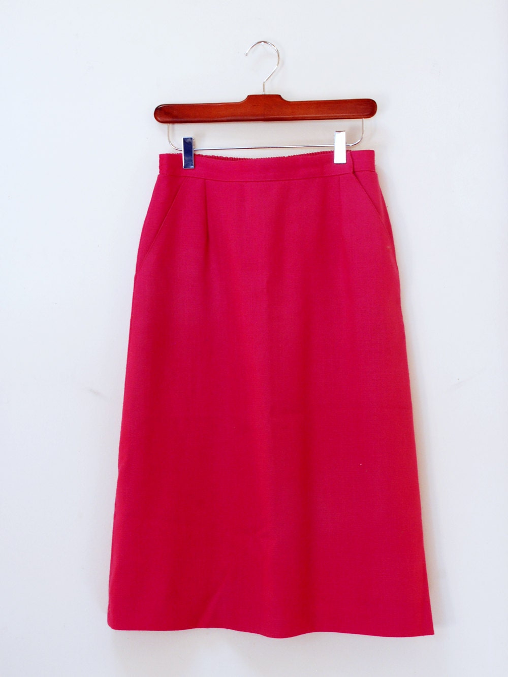Vintage Bubblegum Pencil Skirt with Elastic Waist, size 10