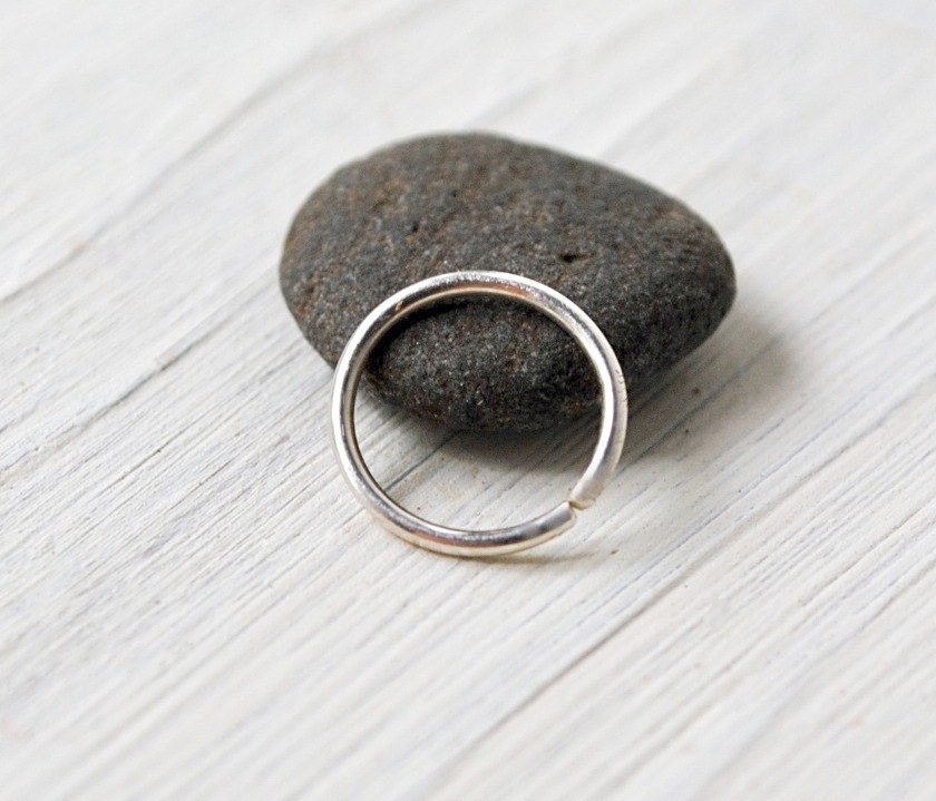Silver Nose Ring, Nose Hoop, Thin
