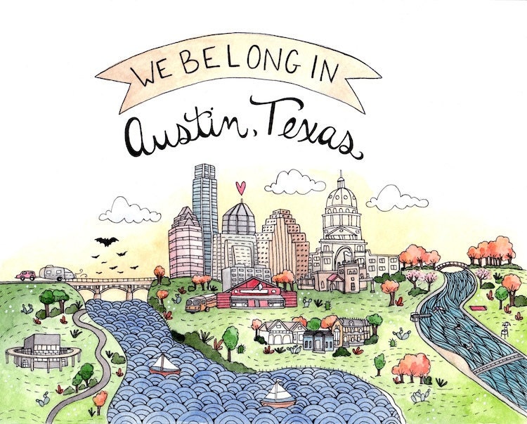 We Belong in Austin Texas Print 5x7