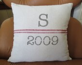 Custom Monogram And Year Pillow
