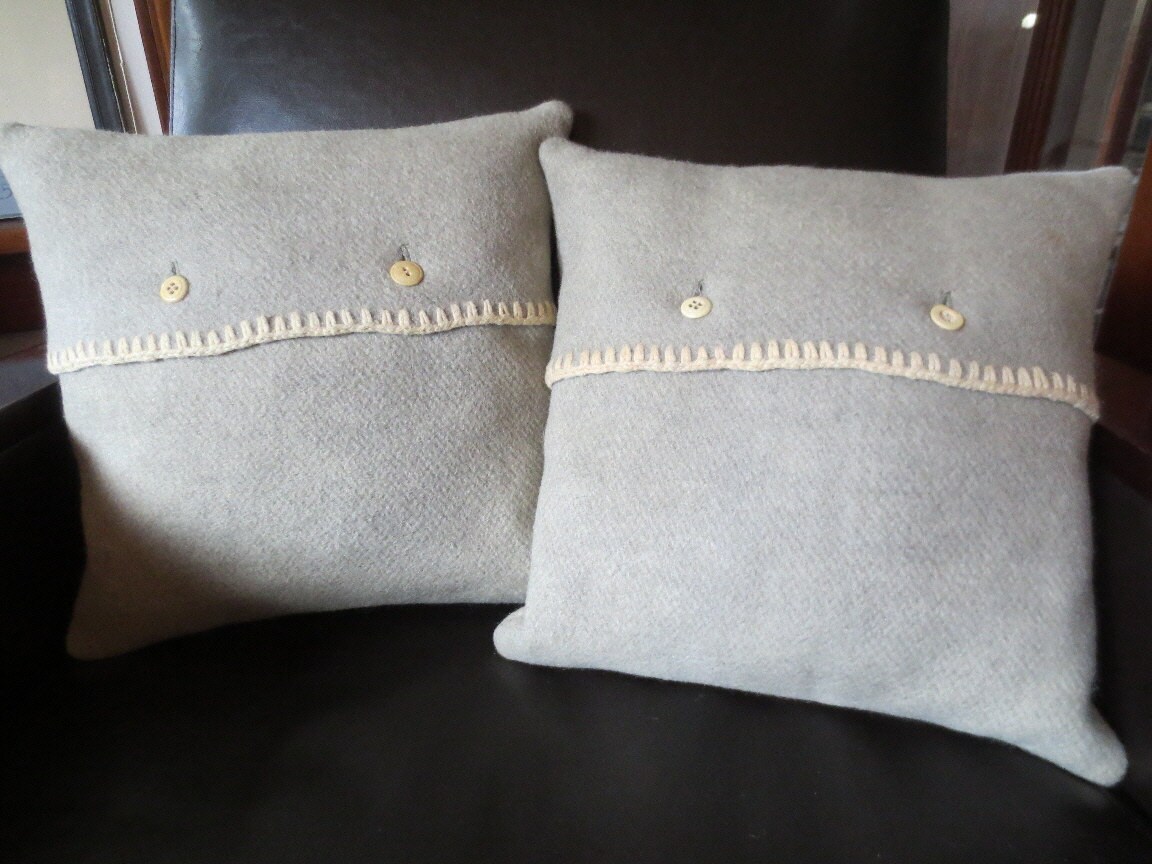 Repurposed Green Blanket Pillow