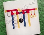 Monkey Bars Applique Embroidery Design