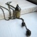 Long Lariat Necklace Bullet Acorn Cap Pine Cone