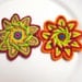 Crochet Flower Appliques - Colorful, Set of 2