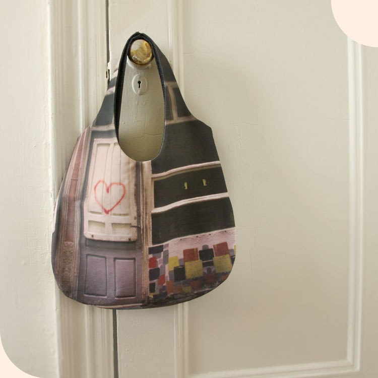 Photo print cotton denim tote bag Nice France