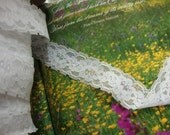 10 yards 1 1/4" width double side white stretch lace trim