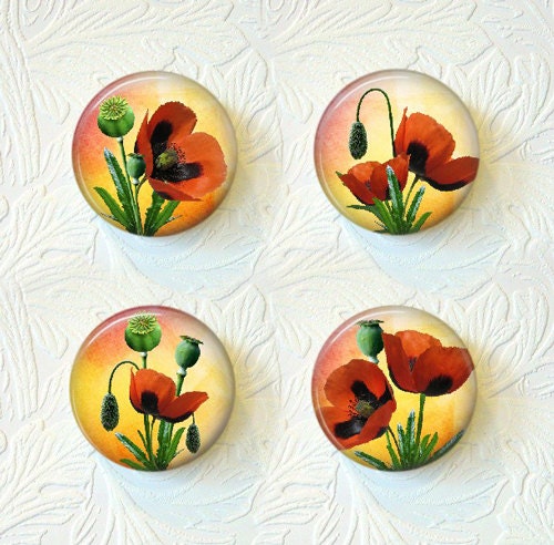 Magnet Set Red Poppies "Buy 3 get 1 Free"  186M