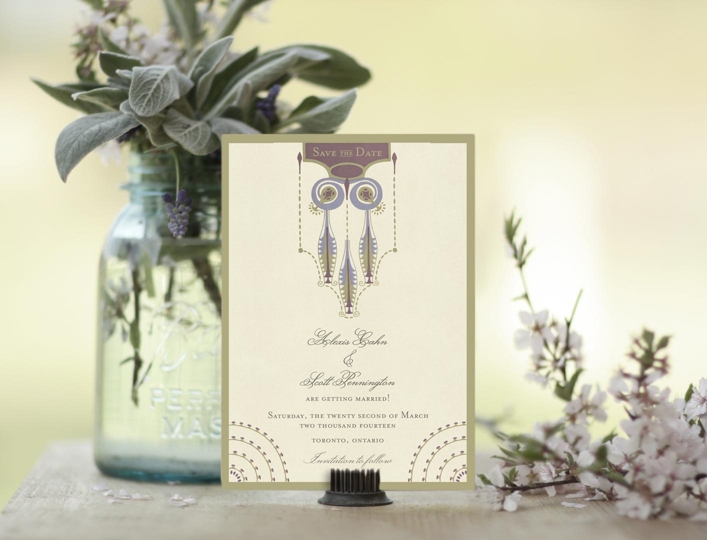 Nouveau Save the Dates -Vintage Inspired - Set of 100