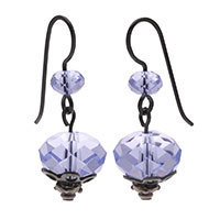Blue Purple Earrings Antique Amethyst Swarovski Crystal Earrings Antique Black Earrings Victorian Filigree