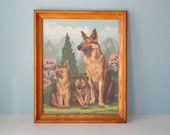 Vintage German Shepherd Paint by Number Wall Decor