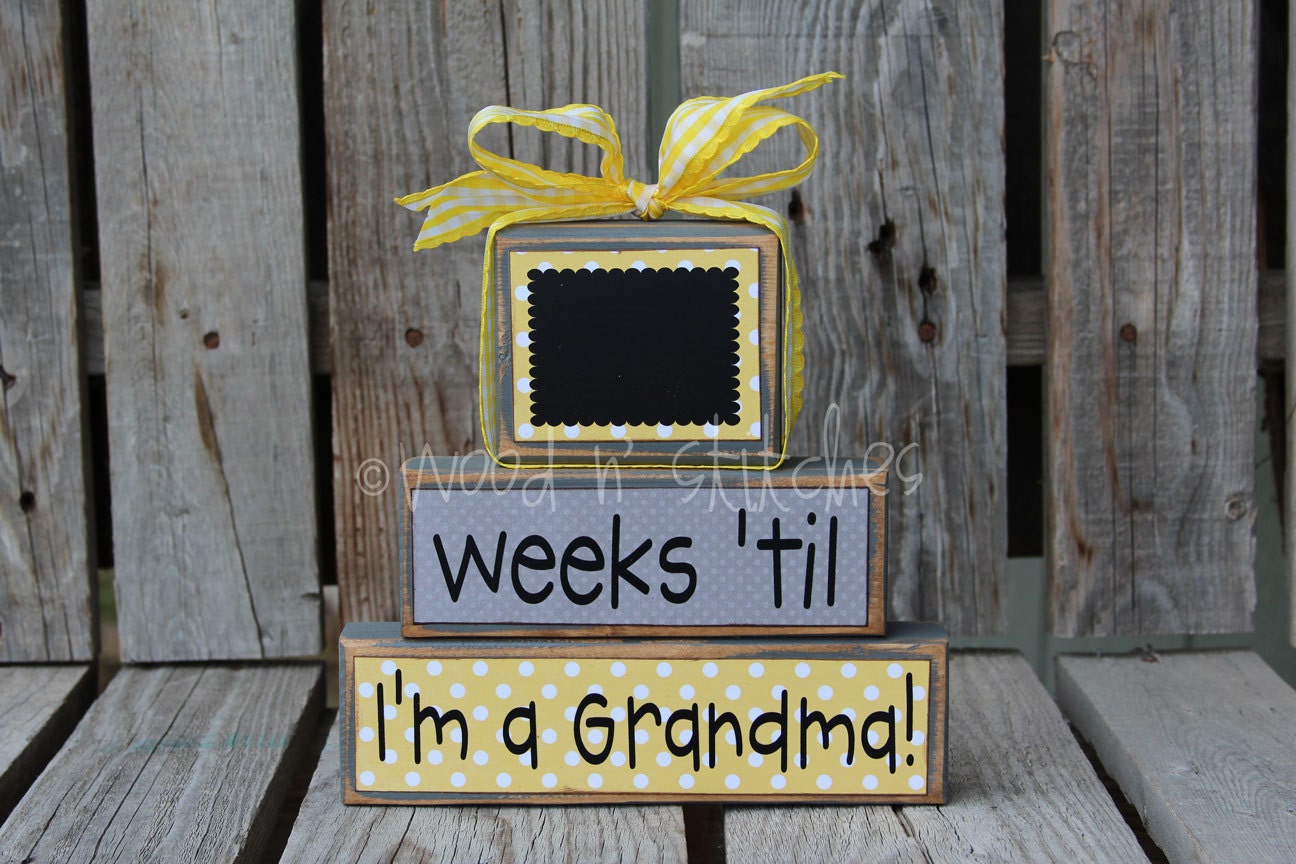 Personalized  COUNTDOWNS chalkboard wood block set. . . Grandma Baby Christmas, vacation, birthday, Halloween, Disneyland, grandma primitive