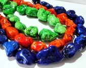 Blue Orange Turquoise Magnesite Chunky Nugget Beads 16 Inch Strand /Only Beads