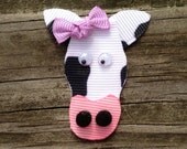 Cow Ribbon Sculpture Hair Clip - Toddler Hair Clips - Girls Hair Accessories... Free Shipping Promo