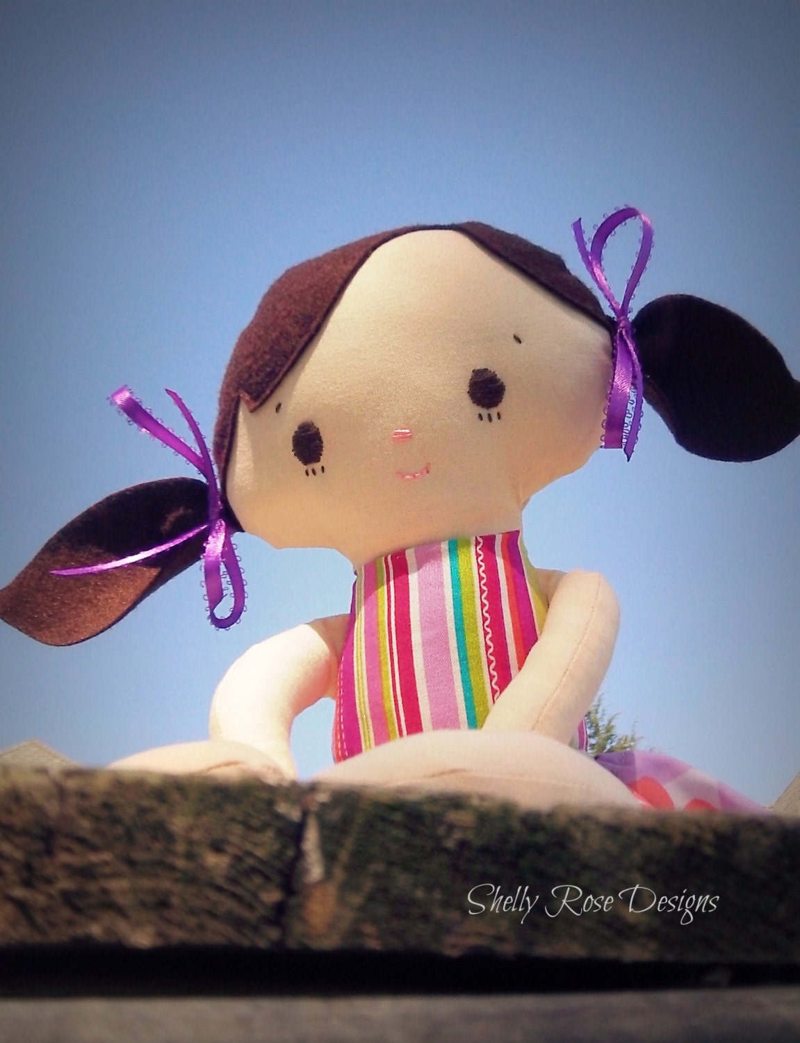 Miss Mae Doll--Plush--Hand Stitched Eyes--Made to Order--Pick Eye Color