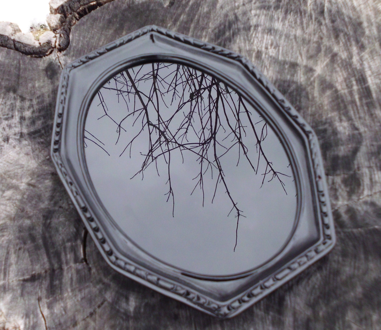 Scrying Mirror, Black Mirror, Vintage , Divination, Gazing, Witchcraft, Psychic Visions, Witch, Wiccan