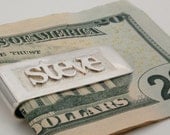 Personalized Name Sterling Silver Money Clip Fathers Day
