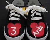 Personalized Mickey Mouse Reverse Style Children's Hand Painted Shoes