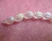 Bead, Blue Moon Beads, Ladybug, Czech Glass, Clear AB, 9x7mm, Pkg Of 9