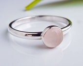 Rose quartz Stacking ring in Sterling Silver