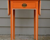 Up cycled Vintage  Hand painted  Orange Table