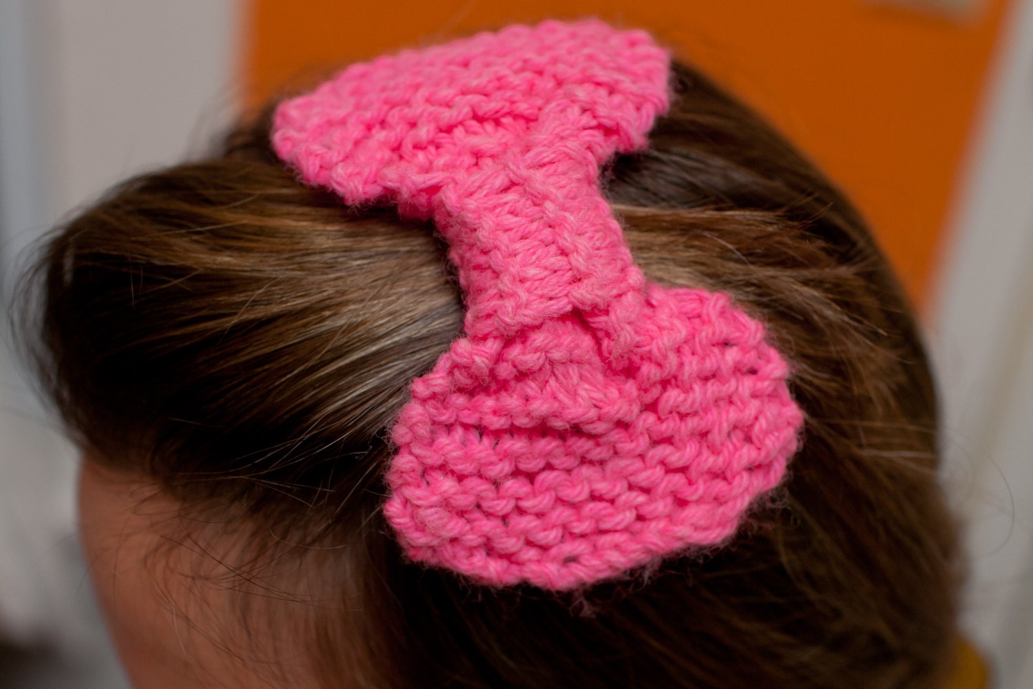 cotton candy knit bow clip