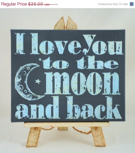 Mad-4-Grads Super Sale Love you to the Moon and Back - Unique Canvas Art, wall decor, wall art, bedroom, nursery,