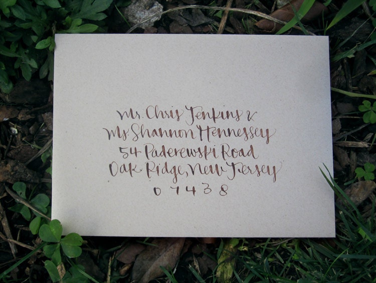 Modern Calligraphy for Wedding Envelopes - featherletter CLASSIC
