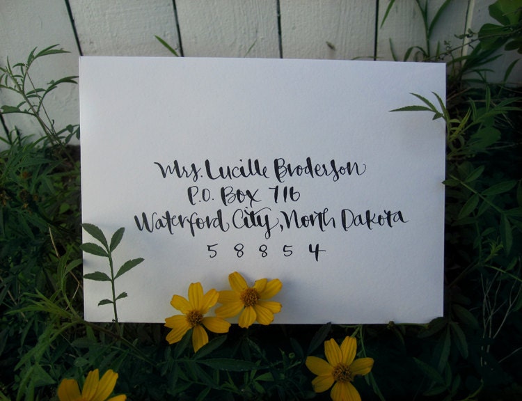 Modern Calligraphy for Wedding Envelopes - featherletter CLASSIC