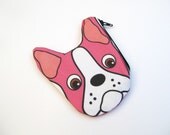 Pinkie the Pink Boston Terrier Zipper Pouch