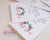 Shabby Chic Floral Menus