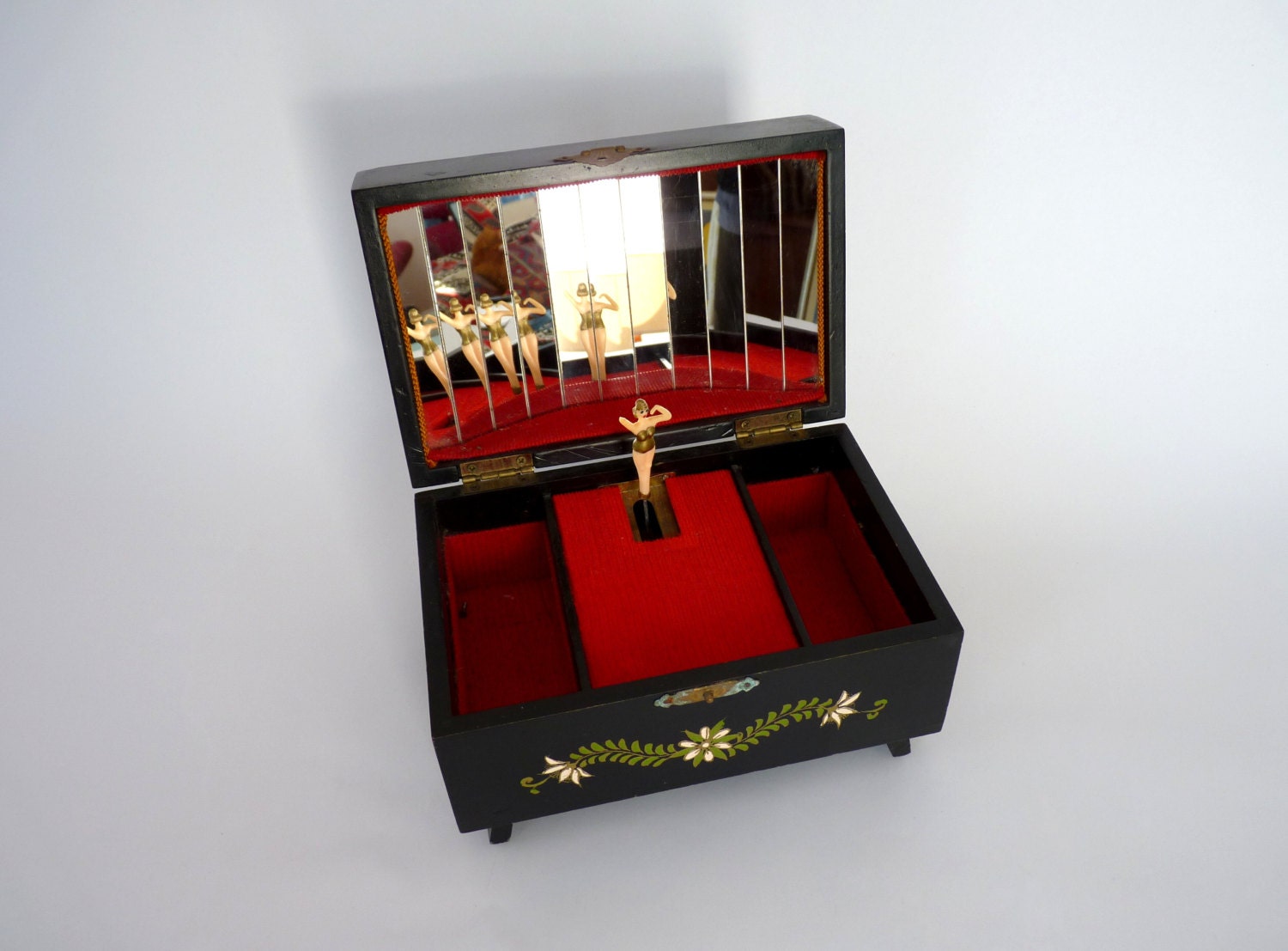 Vintage Japanese Music Jewelry Box With Ballerina Works Perfectly