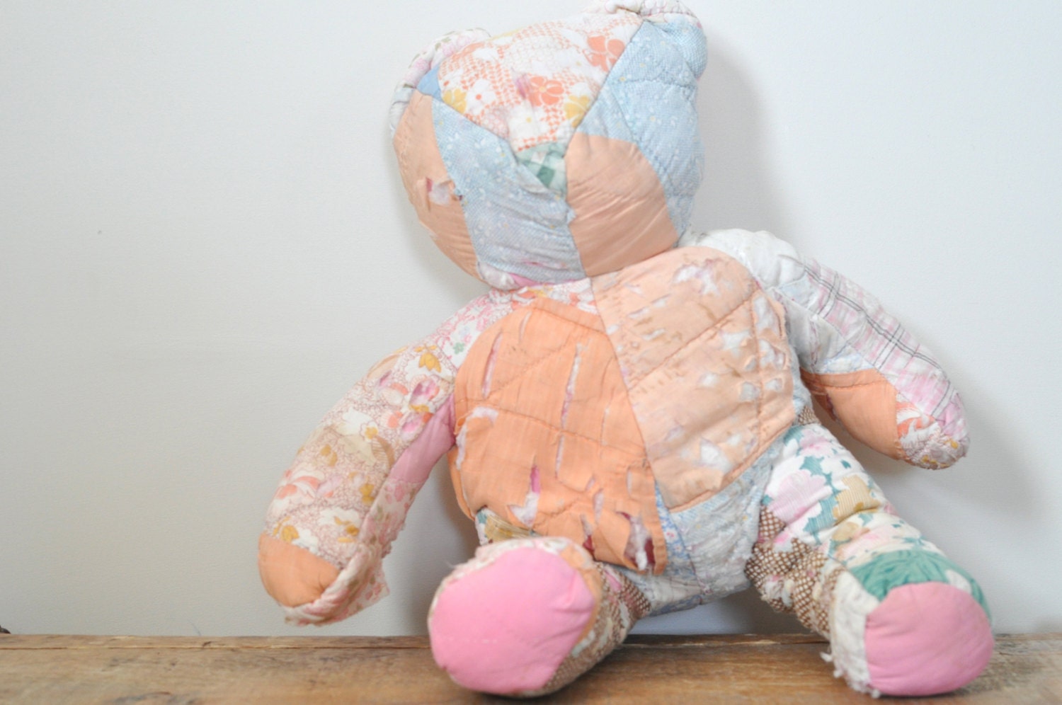 Vintage Cutter Quilt Stuffed Bear