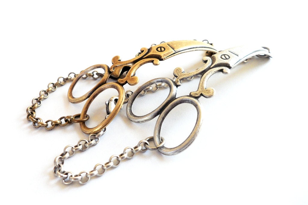 Steampunk Scissor Headband- Metal Headband- Silver Scissors