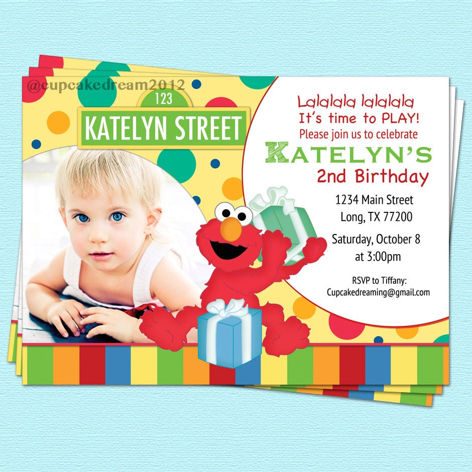 Sesame Street Invitation Elmo Inspired Birthday Printable Party